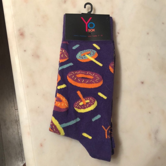 Brand New Yo Sox Purple and coloured Donut Socks - Picture 2 of 6